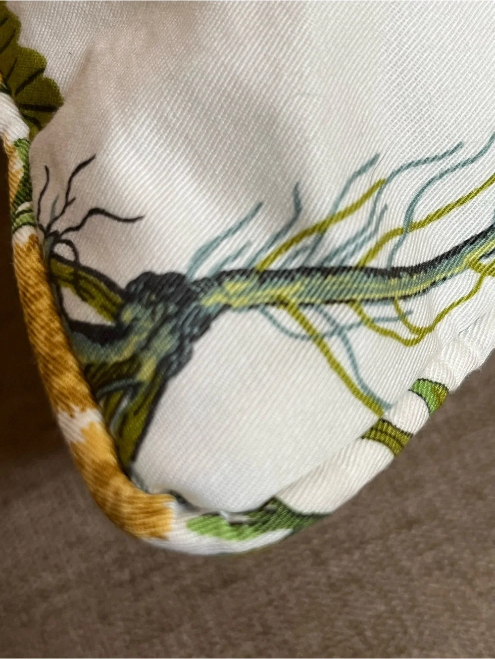 Ballard Designs Isabella Pillow (Cover & Insert) Green 20” Botanical Print NWOT